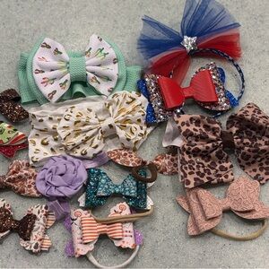 Lot Girls Toddler Baby Bows Headbands Leopard Glitter Disney Festive
